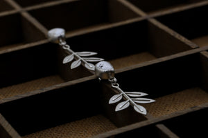 White Buffalo Turquoise Ash Tree Leaf Earrings