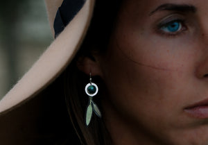 New Lander Turquoise Sage Leaf Earrings