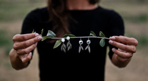 Rainbow Moonstone Leaf Earrings