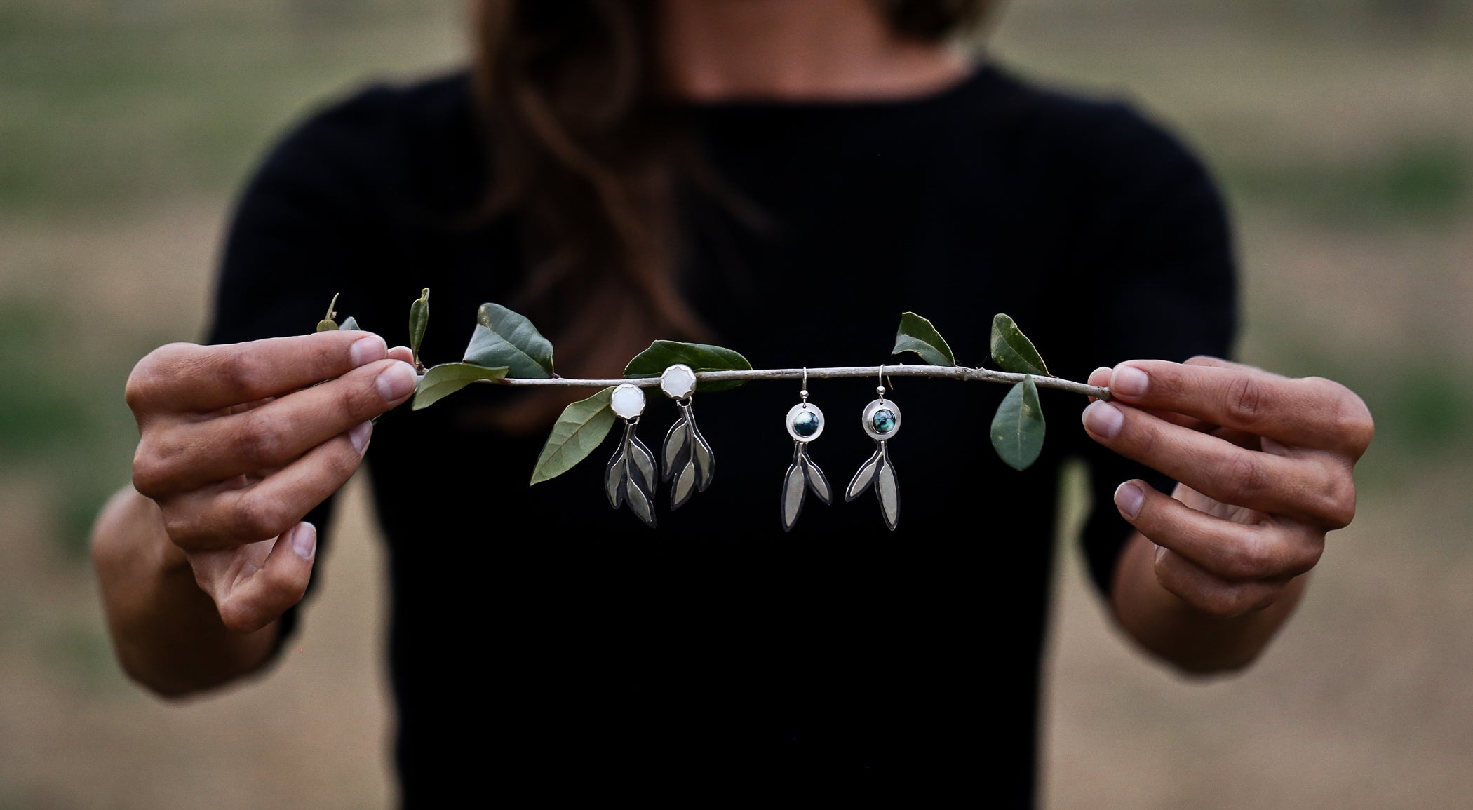 New Lander Turquoise Sage Leaf Earrings