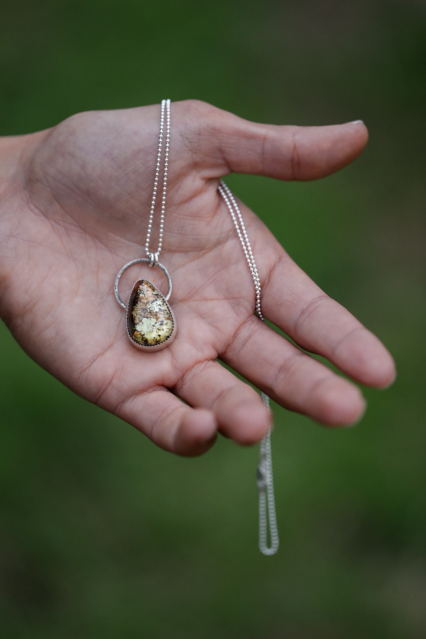 Teardrop Leaf Resin Necklace