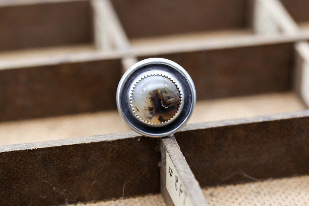 Dendrite Agate Shadowbox Ring