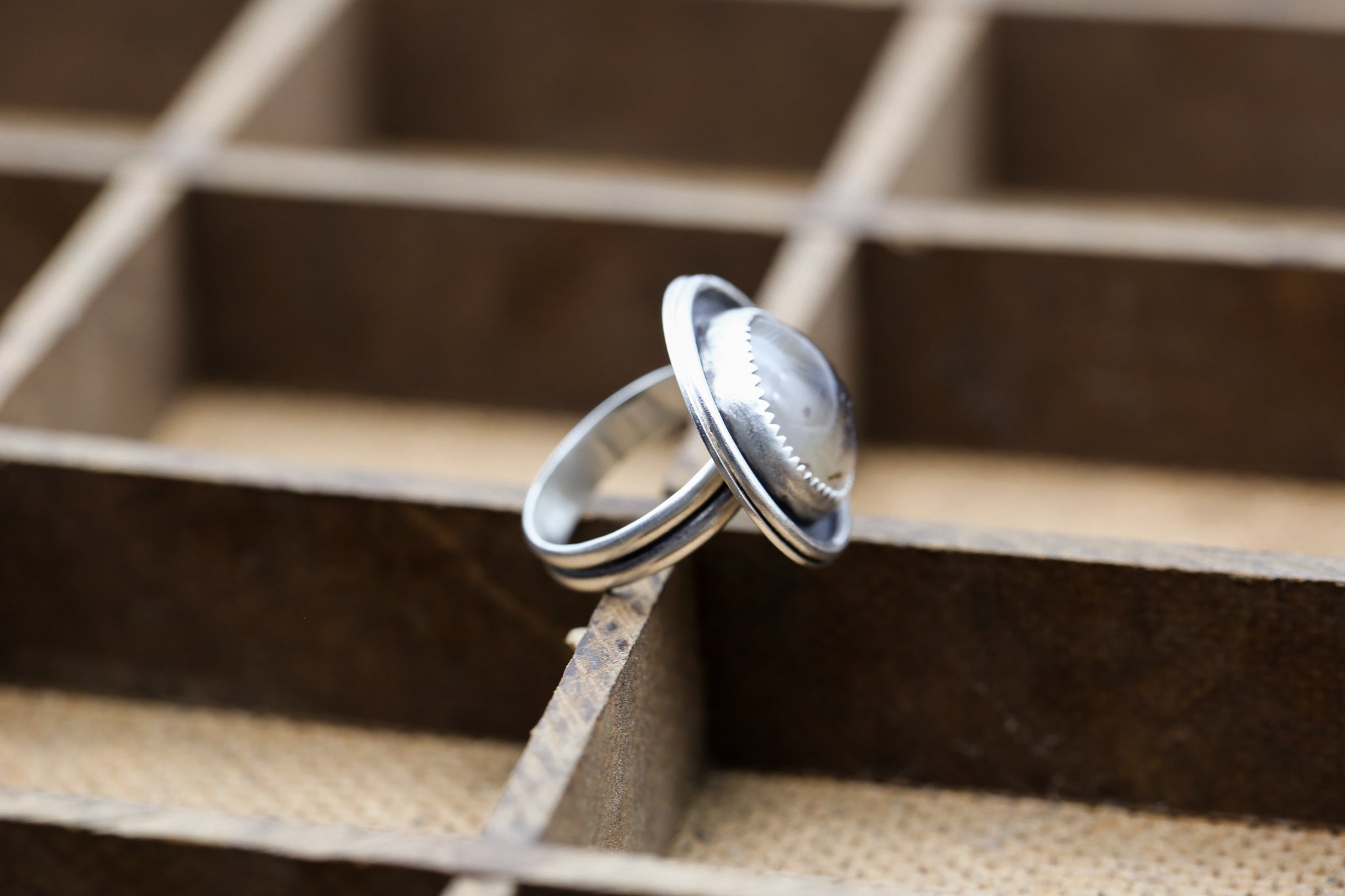 Dendrite Agate Shadowbox Ring