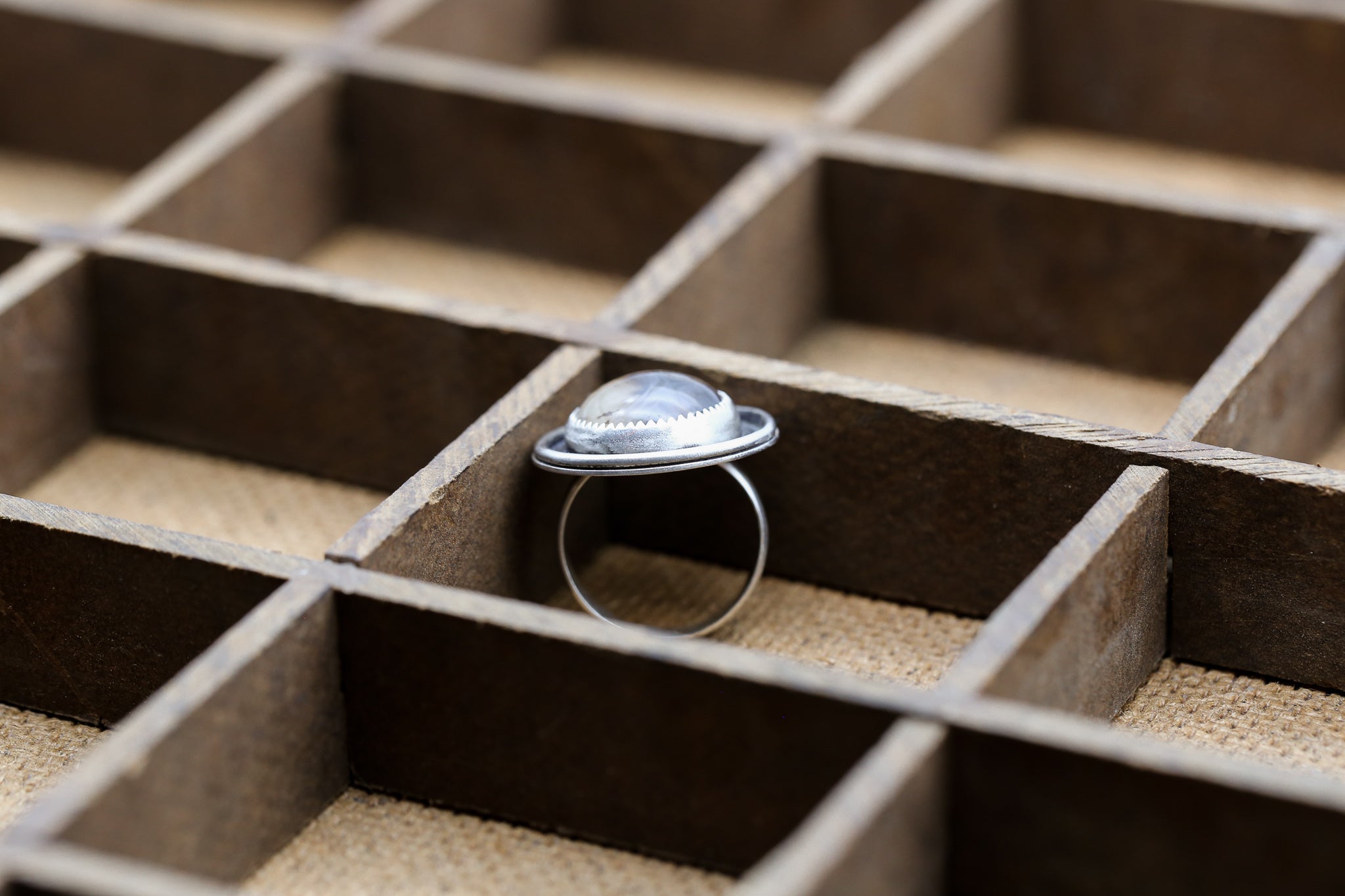 Dendrite Agate Shadowbox Ring