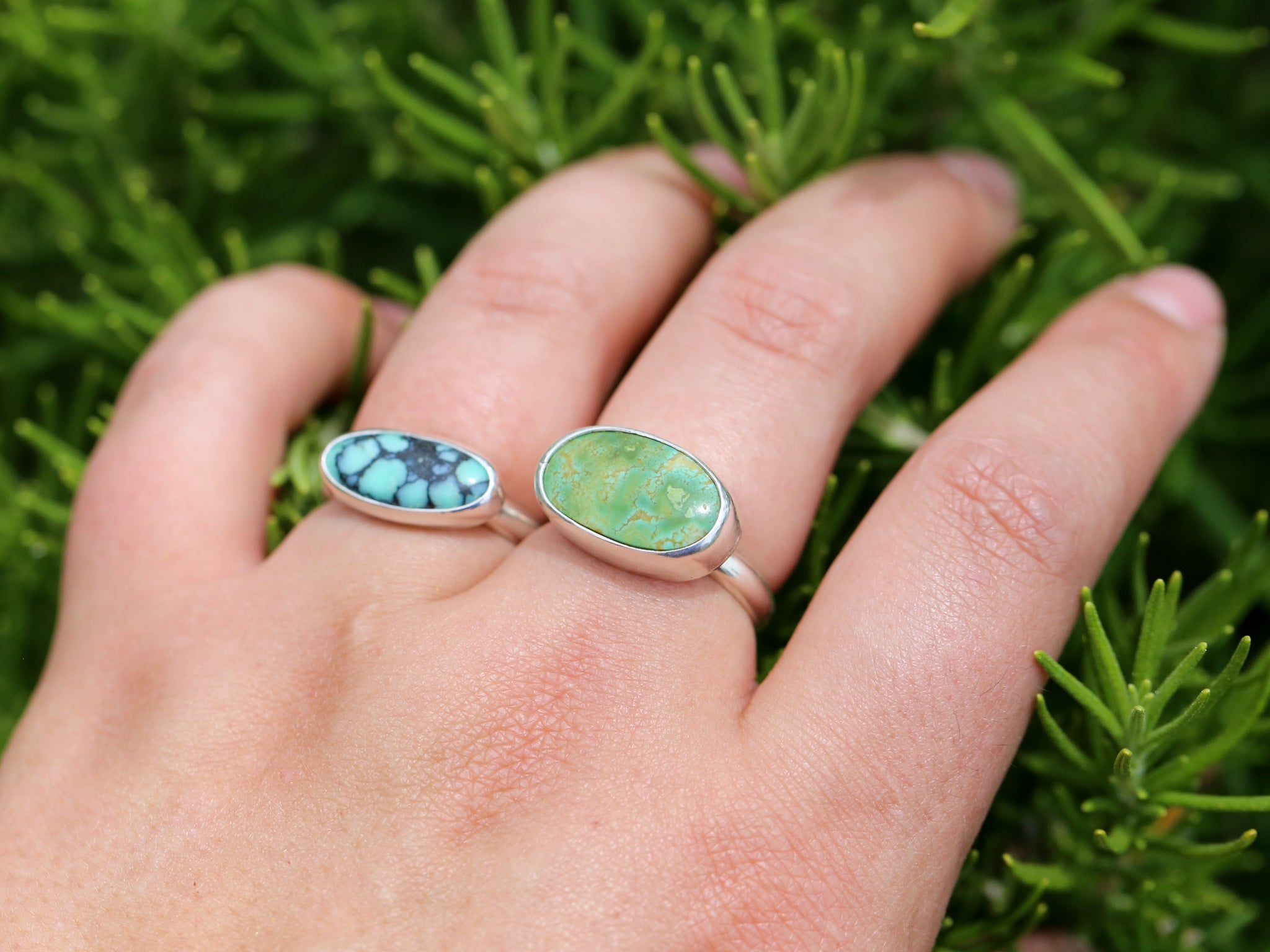 New Lander Turquoise Oval Horizontal Ring