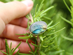 Horizontal Labradorite Ring