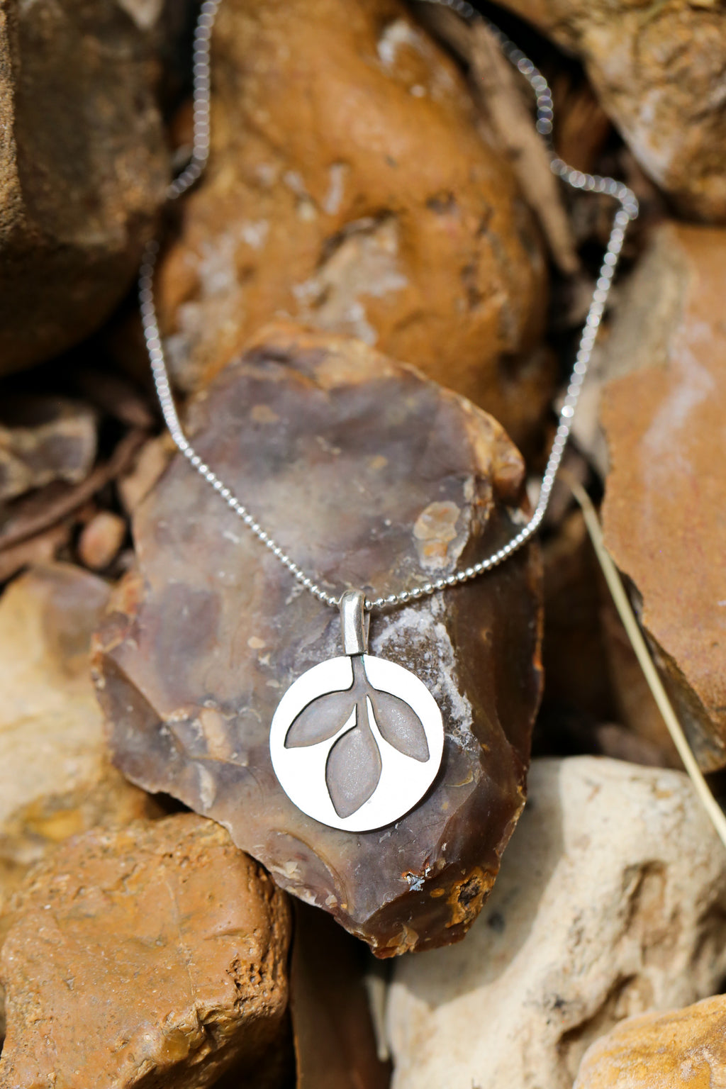 Silver Leaf Charm Necklace