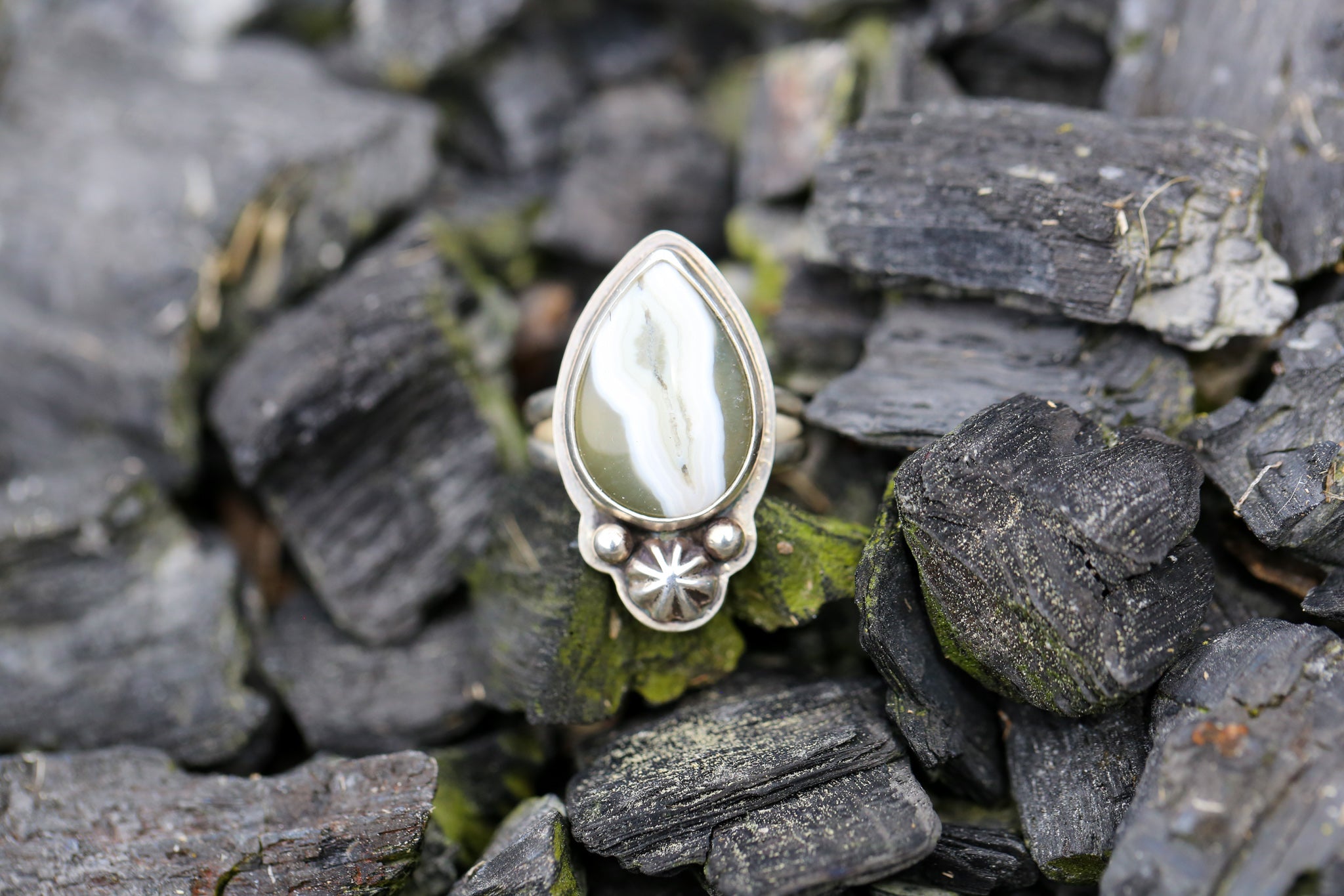 Teardrop Ocean Jasper Ring