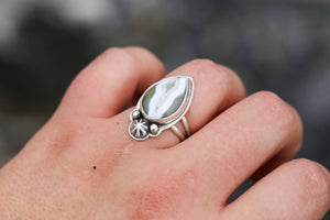 Teardrop Ocean Jasper Ring