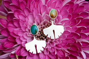 Turquoise Ginkgo Leaf Earrings