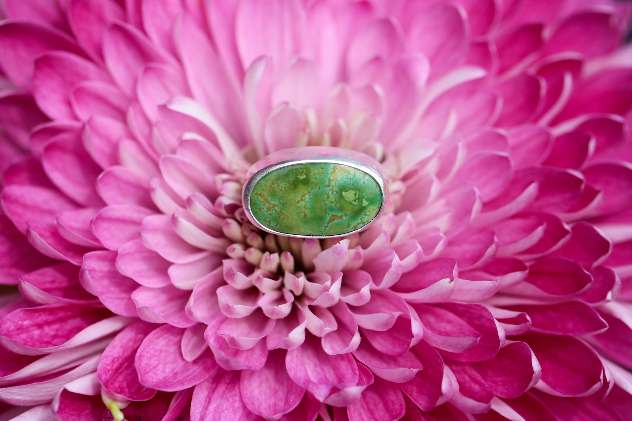 New Lander Turquoise Oval Horizontal Ring