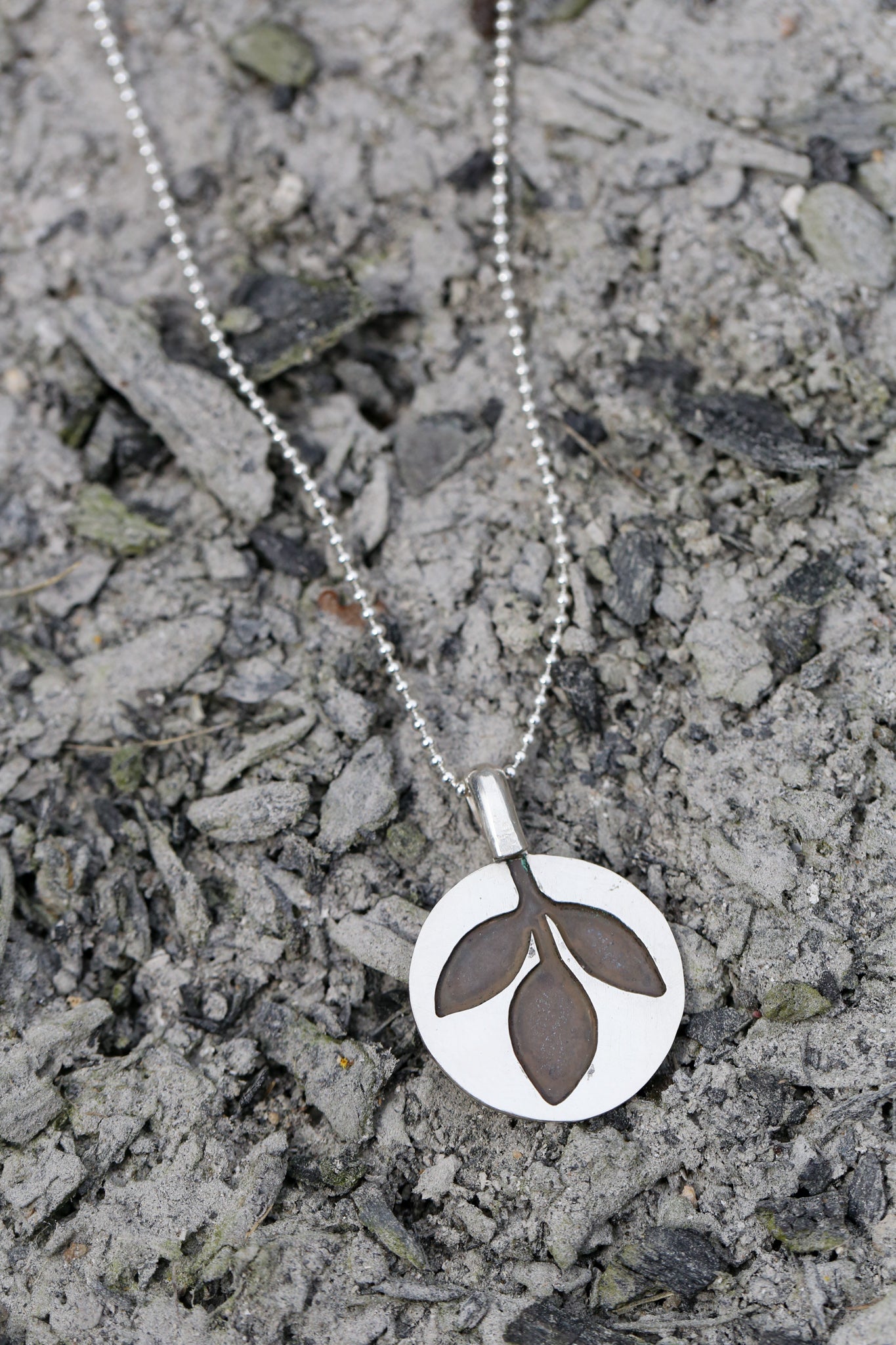 Silver Leaf Charm Necklace