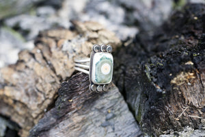 Ocean Jasper Rectangle Dot Ring